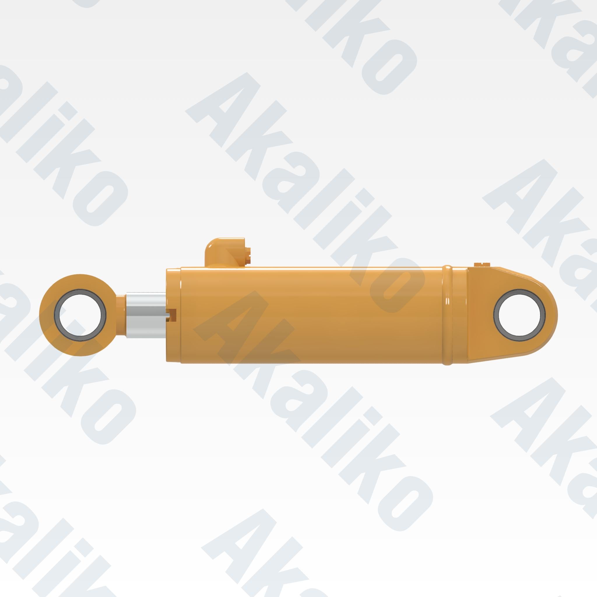 Side view of replacement wheel lean hydraulic cylinder for Caterpillar 16H/16M motor grader, OEM part number 289-3054