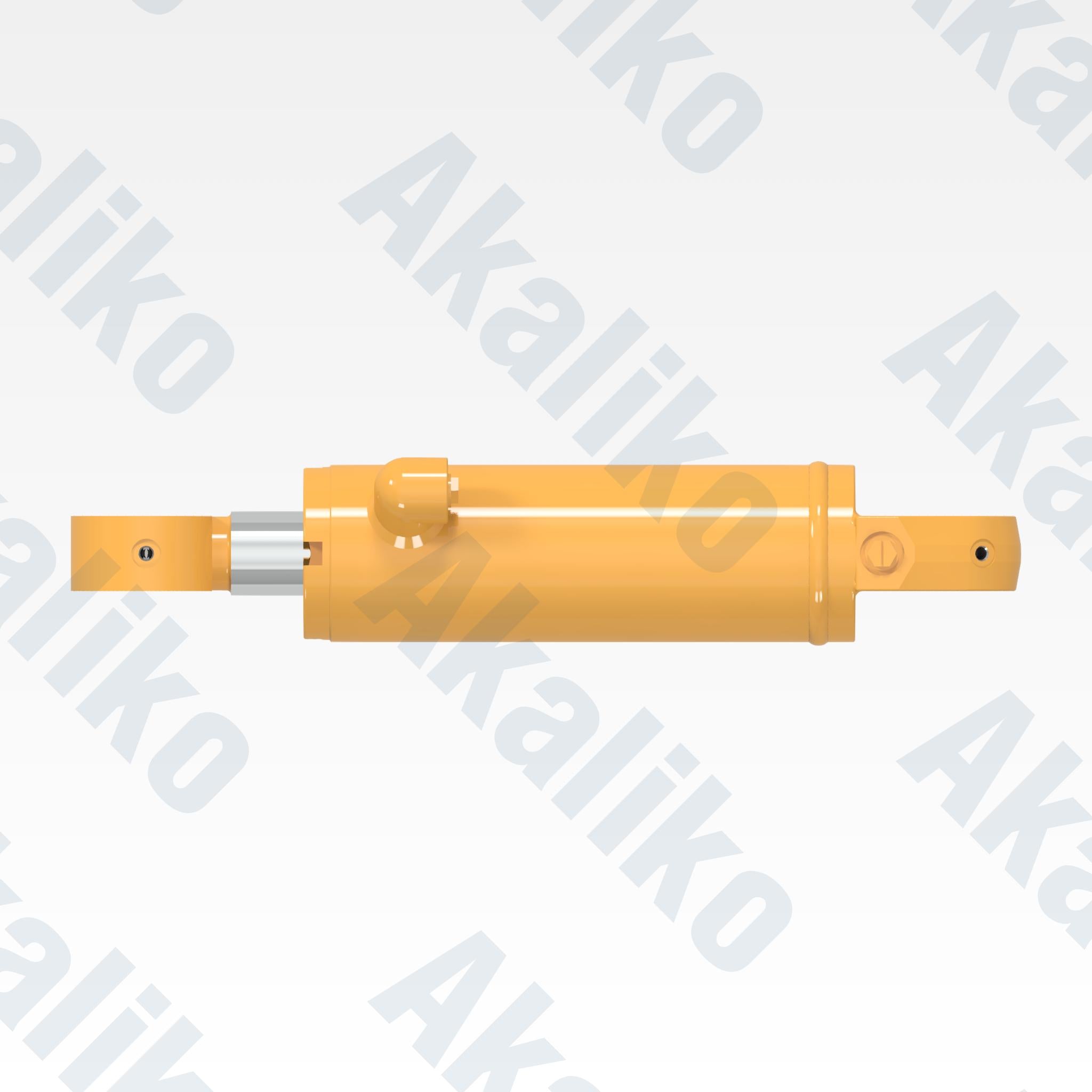 Top view of replacement wheel lean hydraulic cylinder for Caterpillar 16H/16M motor grader, OEM part number 289-3054
