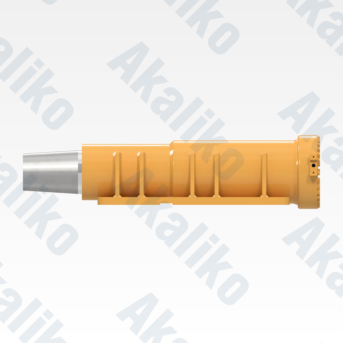 Side view of replacement front suspension hydraulic cylinder for Caterpillar 773D/773E/773G dump truck, OEM part number 350-3843