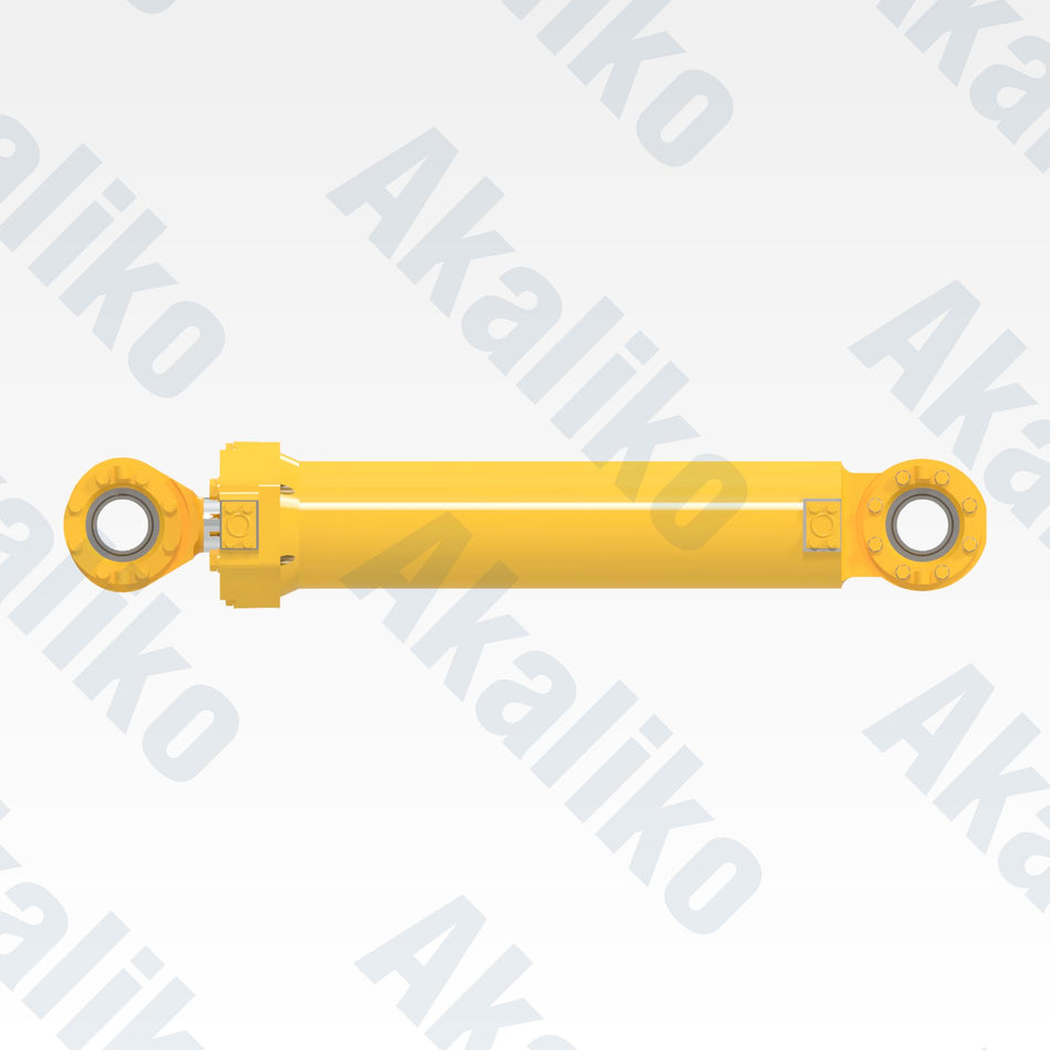 Side view of replacement steering hydraulic cylinder for Komatsu 930E-4SE dump truck, OEM part number EM0241