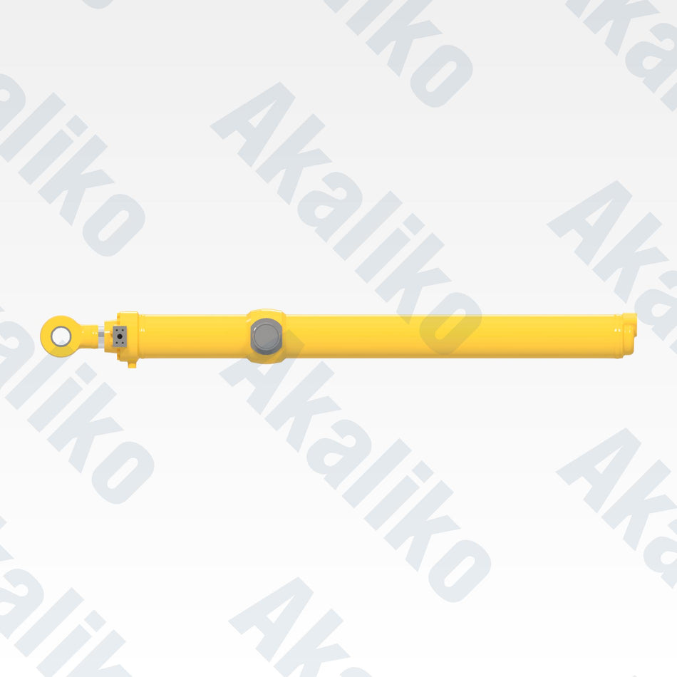 Side view of replacement blade lift hydraulic cylinder for Komatsu D375A-6 track dozer, OEM part number 707-03-00340