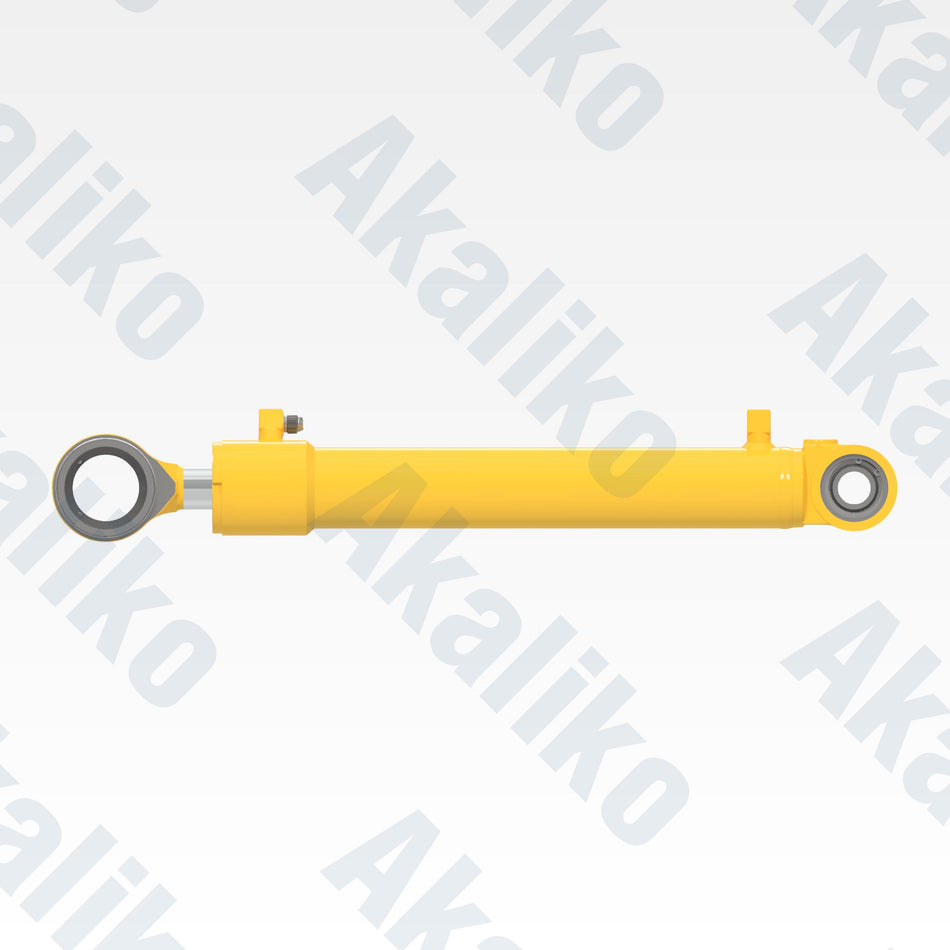 Side view of replacement steering hydraulic cylinder for Komatsu GD825A-2 motor grader, OEM part number 235-63-76400
