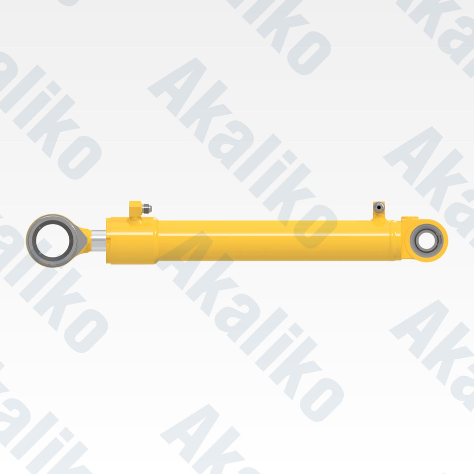 Side view of replacement steering hydraulic cylinder for Komatsu GD825A-2 motor grader, OEM part number 235-63-76500