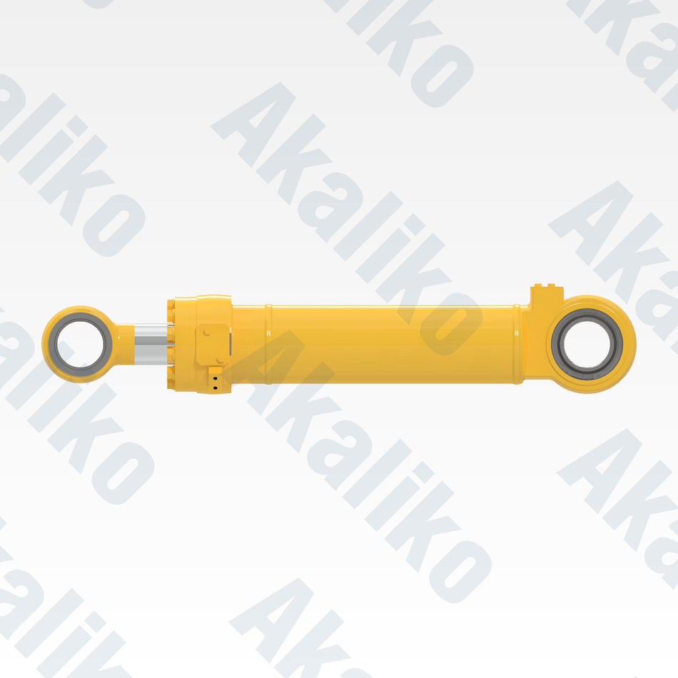 Side view of replacement steering hydraulic cylinder for Komatsu WA800-3/WA900 wheel loader, OEM part number 707-01-16191