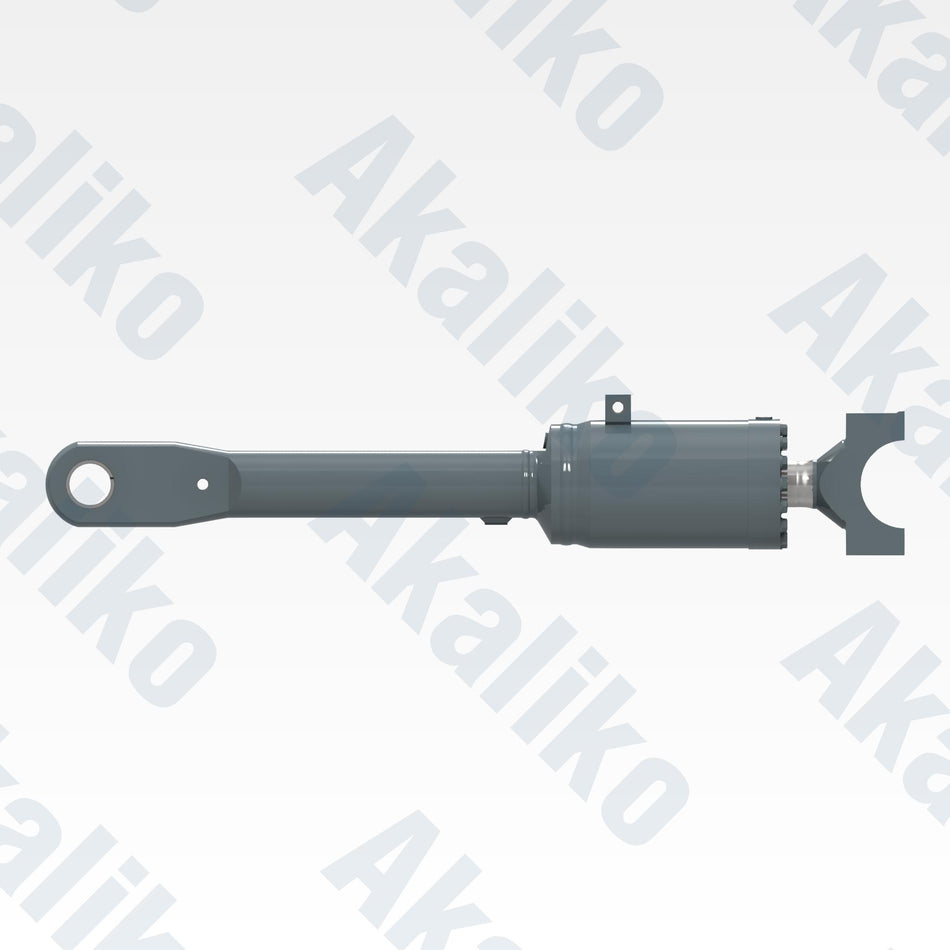 Side view of replacement blade tilt hydraulic cylinder for Liebherr PR764 track dozer, OEM part number 94027425